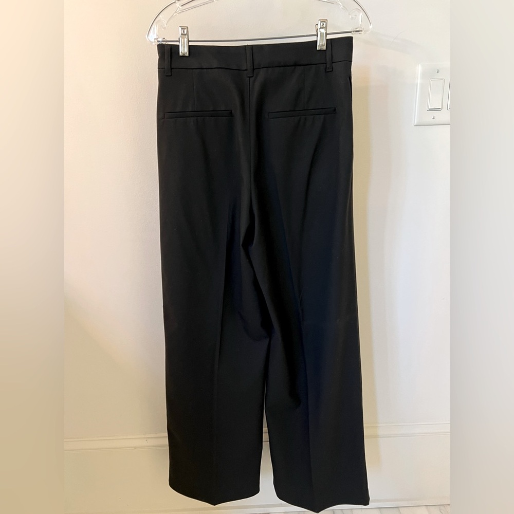 Zara Black Pleated Wide Leg Pant - Picture 3 of 6